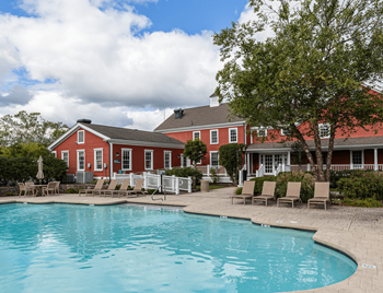 Resort-style outdoor pool & sundeck pavilion